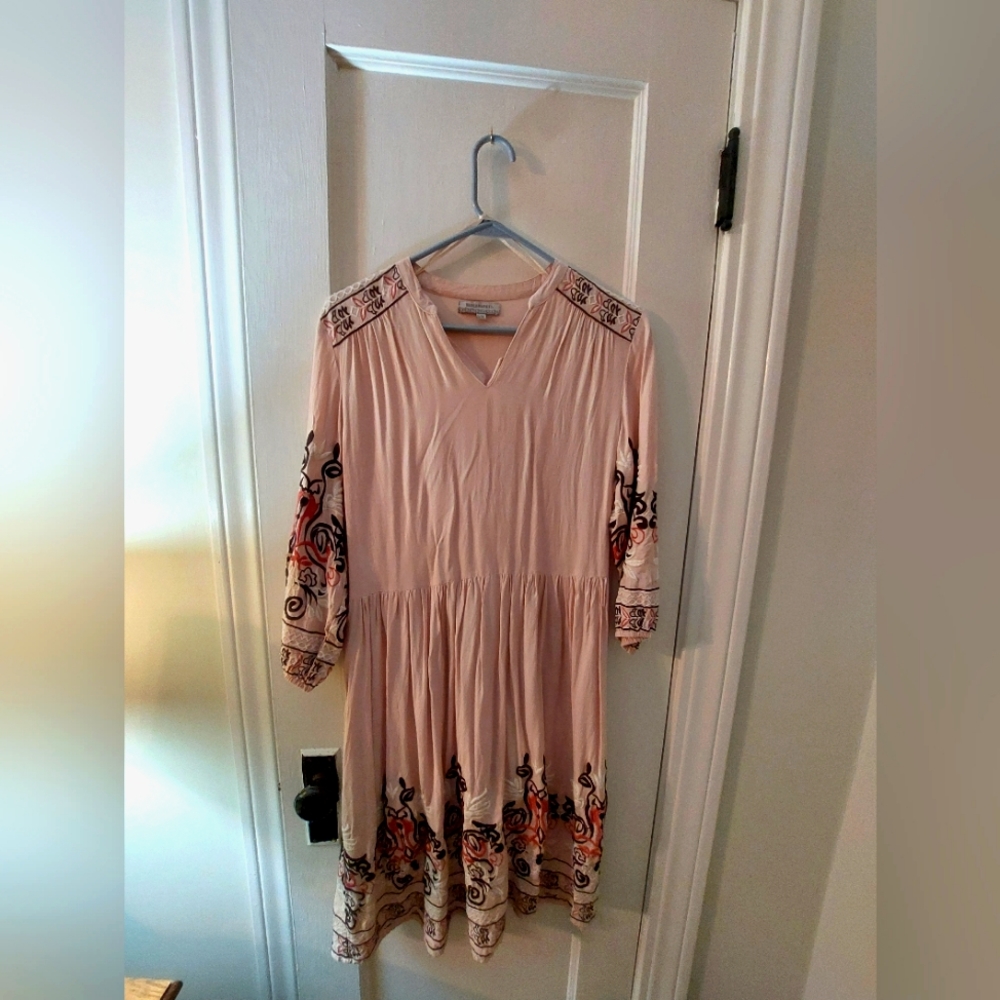 Lightweight Pink Embroidered Dress by World Market. Size S/M